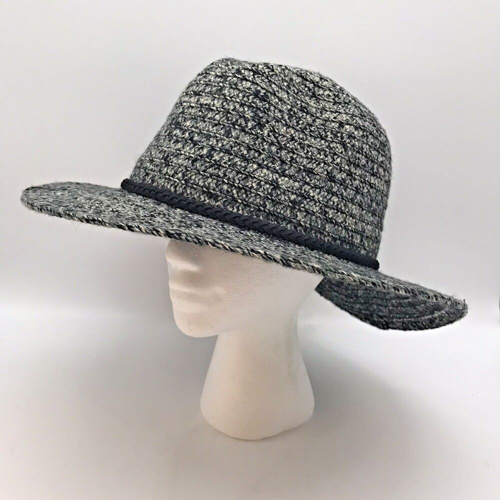 Sunday Afternoons Camden Hat Women's L/XL Gray Tweed Acrylic Poly Blend Braided